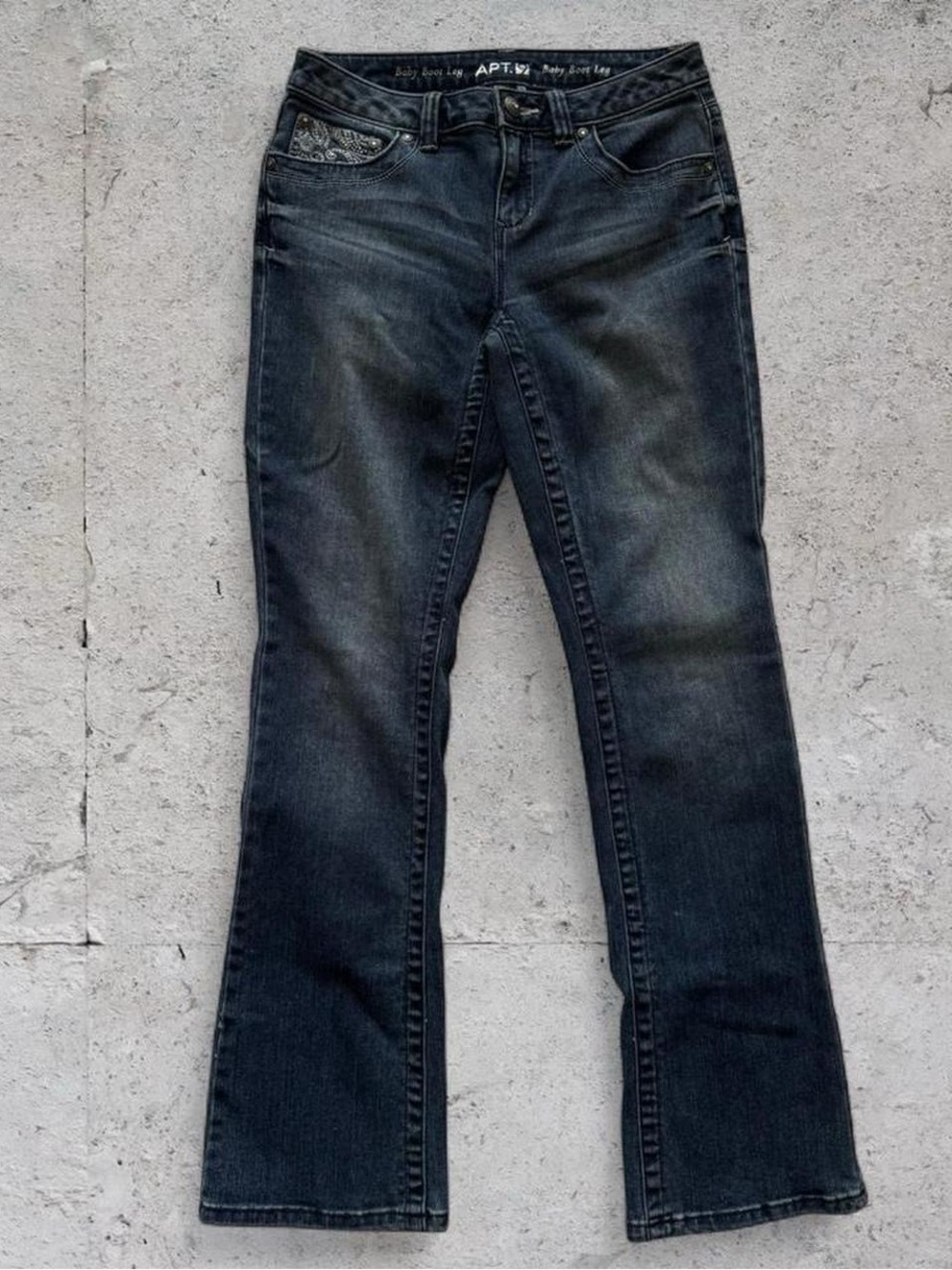 apt 9 baby bootleg dark wash denim jeans
